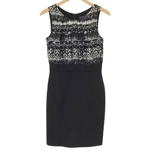 Enfocus Studio Sleeveless Dress Size 6 Black and Gray Form Fitting Back Zipper